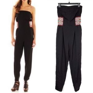 Bisou Bisou Strapless Beaded Jumpsuit